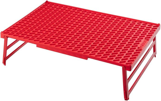 Hutzler Coolwave Stackable Cooling Rack, 15 x 10 Inches, Collapsible Baking Rack, BPA Free (Red)