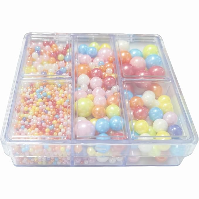 Edible Rainbow Pearl Sprinkles for Cake Decorating, Mixing 4 Sizes Sugar Pastel Sprinkles for Cake Decorating Cupcake, Ice Cream, Donuts, Macaron Toppings Supplies 90g/ 3.17oz