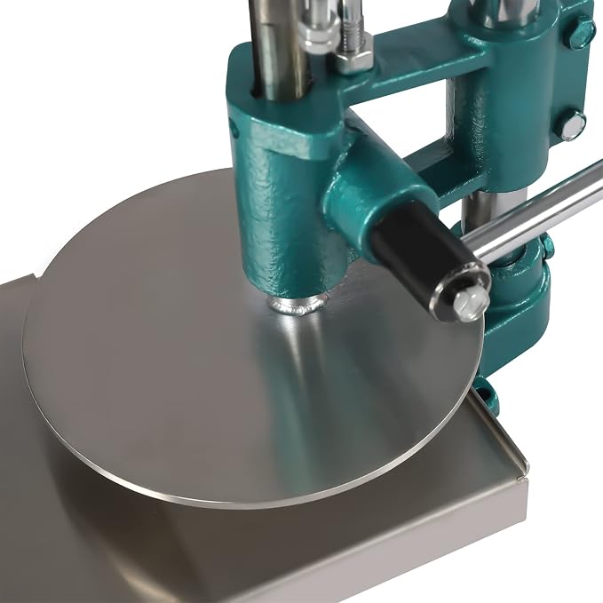 Dough Press Machine, Portable Pizza Dough Press Household Pizza Dough Pastry Manual Press Machine for Making Hand Pies, Meatloaf, Soft Rolls Pizza Dough Maker Adjustable Thickness (7.9in)