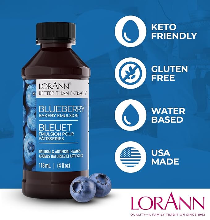 LorAnn Blueberry Emulsion, No Added Color, 4 ounce bottle