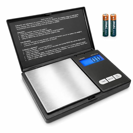 Smart Weigh SWS600 Elite 600g x 0.1g Digital Gram Scale, Pocket Sized Jewelry, Nutrition Kitchen, and School Scale, Slim Design, Black