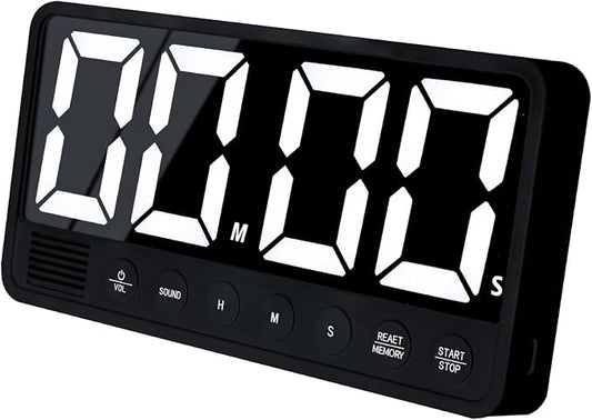 Digital Kitchen Timer - 7.1” Extra Large Display LED Magnetic Rechargeable Countdown/Up Timer, w/6 Alarms 4 Levels Volume Memory Function for Cooking, Classroom, Office, Home Gym(Black)