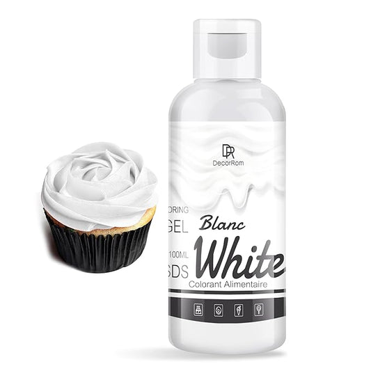 Gel Food Coloring - Vibrant Gel Food Coloring for Baking, Cake Decorating, Easter Egg - Concentrated Flavorless Edible Food Color Dye for Icing, Fondant, Drinks, Cookie, DIY Crafts - 4.5 oz (White)