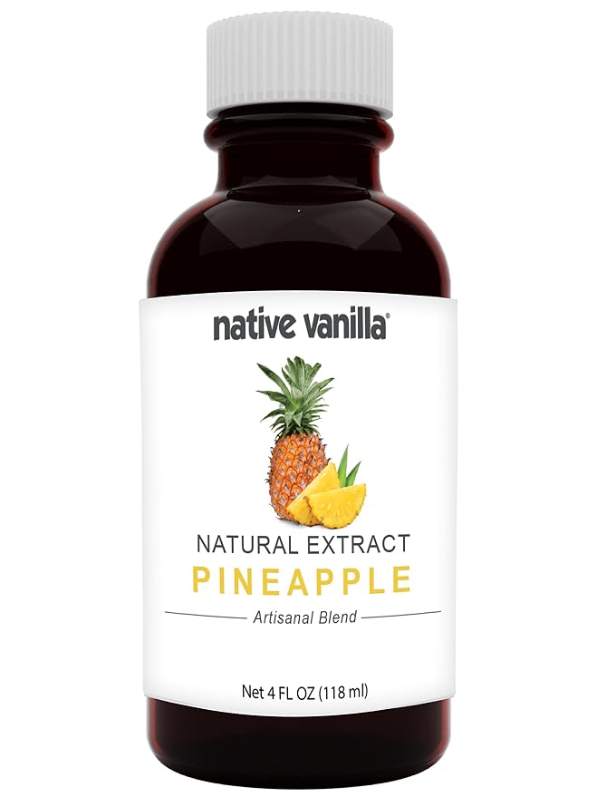 Native Vanilla - Pineapple Flavor - 4 Fl Oz - Pure Flavors and Extracts - Perfect for Cooking, Baking, and Dessert Crafting