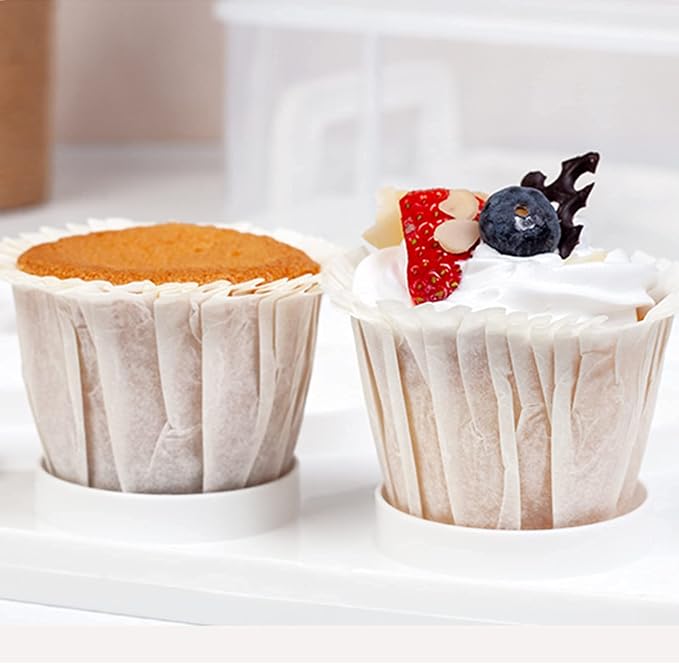 3 Tier Cupcake Carrier with Lid,Holds 36 Cupcakes or 3 Large Cakes Food Transporter Container with 3 Tier Stackable Layer Insert