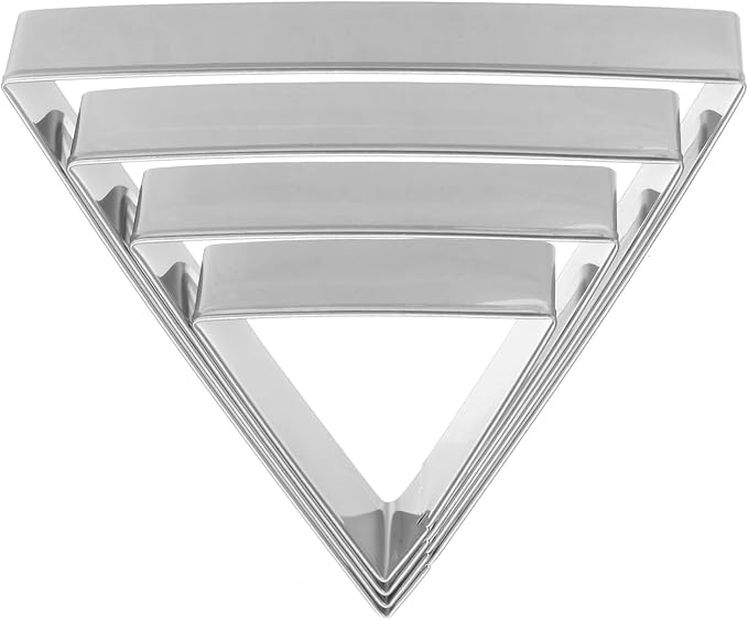 HARFINGTON Triangle Cookie Cutter Set Assorted Sizes Stainless Steel Geometric Baking Pastry Cookie Cutters Molding for Pastry Fondant Cake Cookie