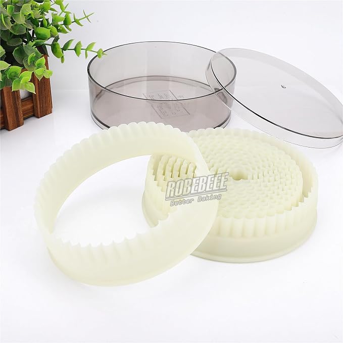 Multi-Shape Nylon Cookie Molds Round Square Star Plastic Geometry Biscuit Cutter Dough Mousse Bread Slicer DIY Bakery Utensils (Big Fluted Round Set)