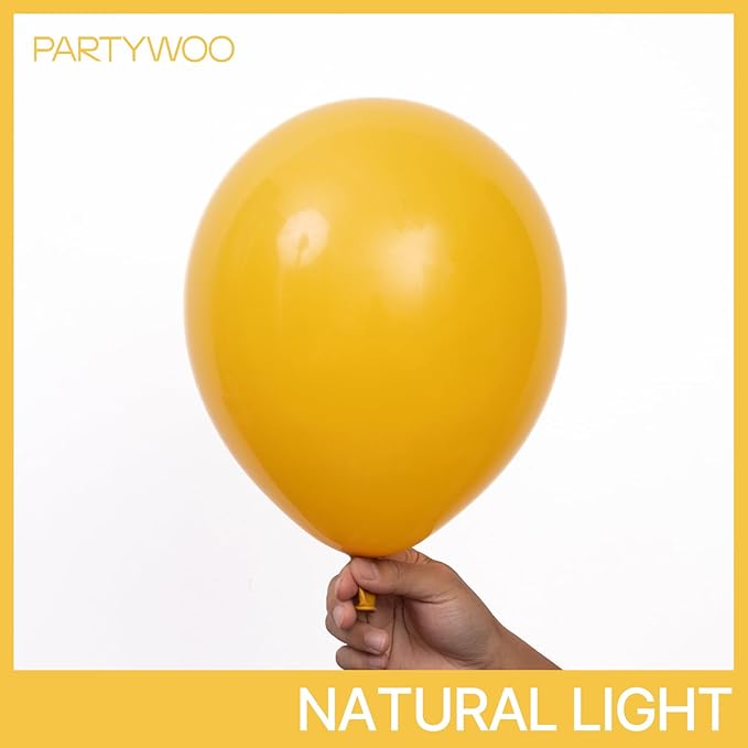 PartyWoo Mustard Yellow Balloons 100pcs 12 Inch Boho Netural Fall Balloons for Birthday Engagement Baby Shower Anniversary Bee Sunflower Little Cutie Thanksgiving Party Decorations Yellow-F57