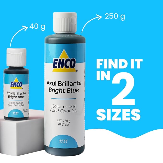 ENCO Food Coloring Gel Bright Blue 1.41 oz (40g) Concentrated, Vegan