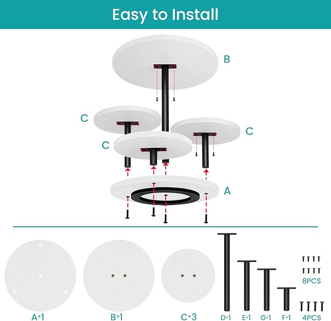 ELITEROO 4 Tiered Wooden Cupcake Stand, Round cake and cupcake stand combo with serving Tray, 360°Rotating Dessert Tower for Pie Table Display Rack for Wedding Birthday Baby Shower Tea Party, White