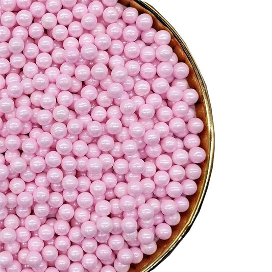 Pink Sprinkles Edible Pearls,Cake Sprinkles 130g 4.6OZ,Cookie Sprinkles,Sugar Pearl, Edible Candy Pearls for Cake Cupcake Decorationg (7mm-pink)