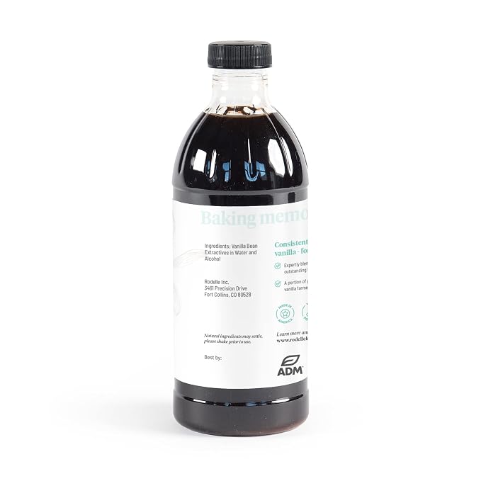 Rodelle Pure Madagascar Bourbon Vanilla Extract, Gluten Free, Baking, 16 Fl Oz.
