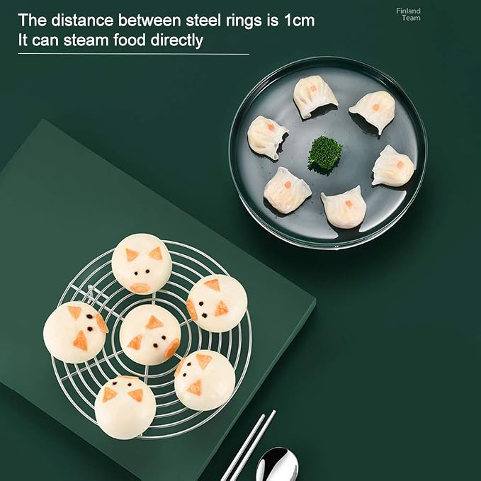 Round Steamer Rack and Cooling Rack,Stainless Steel Pot Trivet, Wire Steamer Kettle Rack Holder, Fit for Pots Cookware Pressure-Cooker Pans Up (16x4cm/6.3x1.57inch)