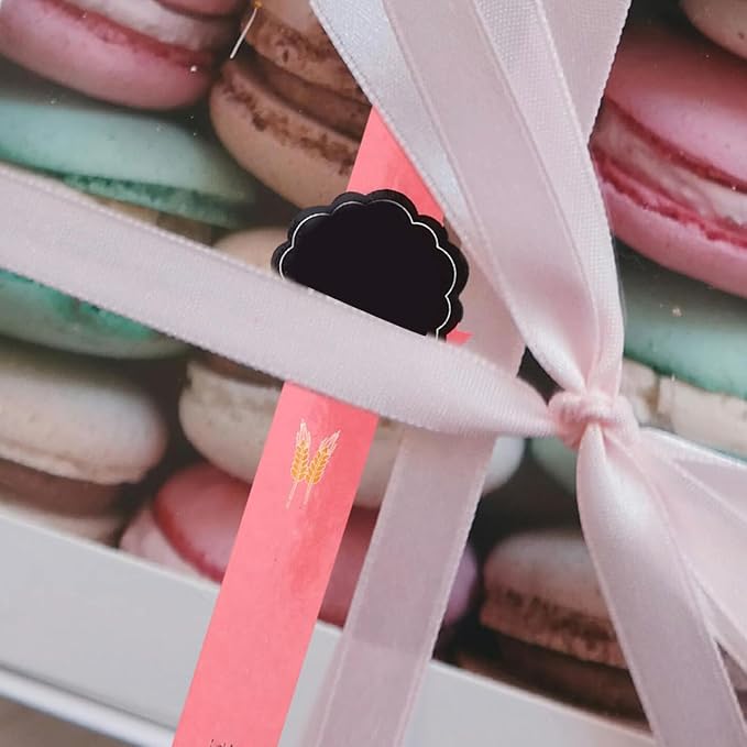 MAGICLULU 100pcs Self-Adhesive Baking Stickers for Cake Boxes, Biscuit Packaging, Paper Sealing Labels, Pink 11.49 X 0.78 Inches