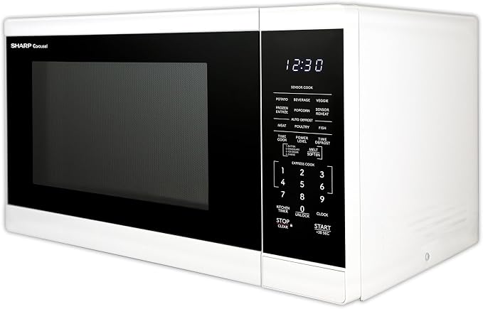 SHARP Countertop Microwave Oven with Removable 12.4" Carousel Turntable, 1100 Watt, 1.4 Cubic Feet, White