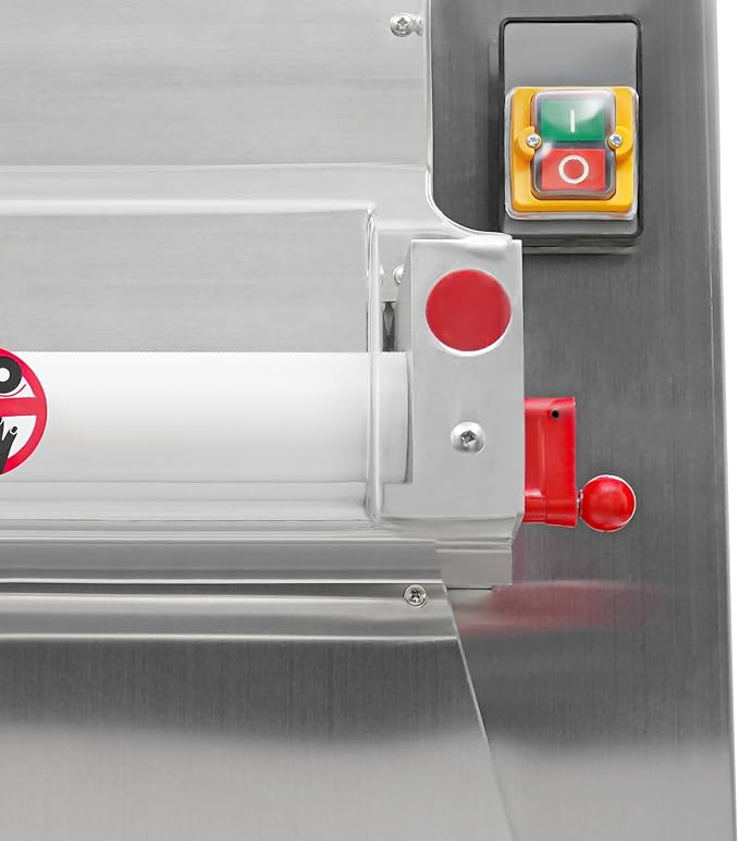 Commercial Pizza Dough Roller Sheeter 110V 370W 4-16inch Automatic Electric Pizza Dough Sheeter Machine Pastry Press, 0.7-5.4mm Adjustable Thickness for Bakeries, Pizza Shops, Restaurants