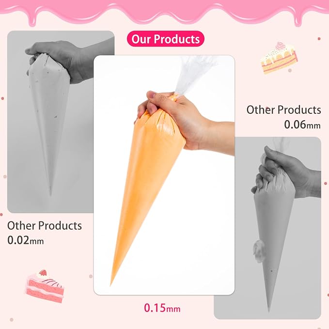 24 Inch Extra Large Piping Bags Disposable, 120Pcs Thickened Icing Piping Bags, Food Grade Cake Decorating Bag for Dessert, Pastry, Cookies, Cupcake Decorating