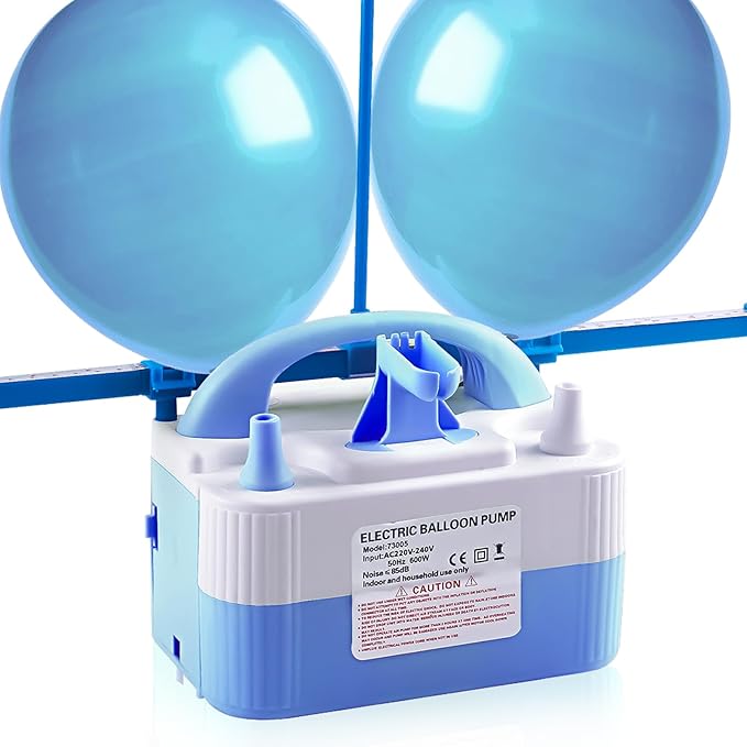 Balloon Pump Electric,110V 600W Balloon Blower Inflator Dual Nozzle Air Pump Balloons Inflator for Decoration, Party, Sport,Gifts:2 Balloon Tying Tools