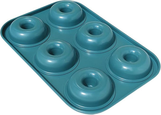 6-Cavity Nonstick Donut Pan Baking Ring Doughnut Pans for Bread Muffin Baking Pastries Cookies, Metal (1 Pack)