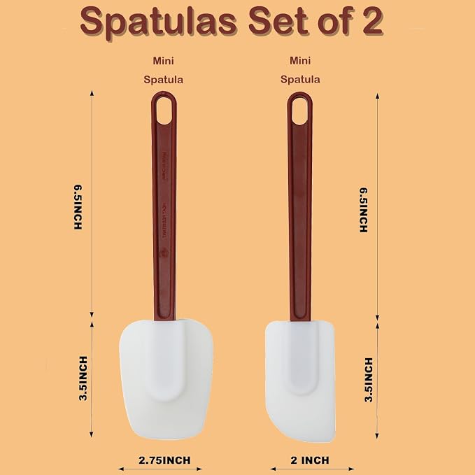 Silicone Spatulas Heat Resistant.Commercial Spatula for Cooking.Heavy Duty Rubber Spatulas.Silicone Spatula Set of 2 (10 inch)
