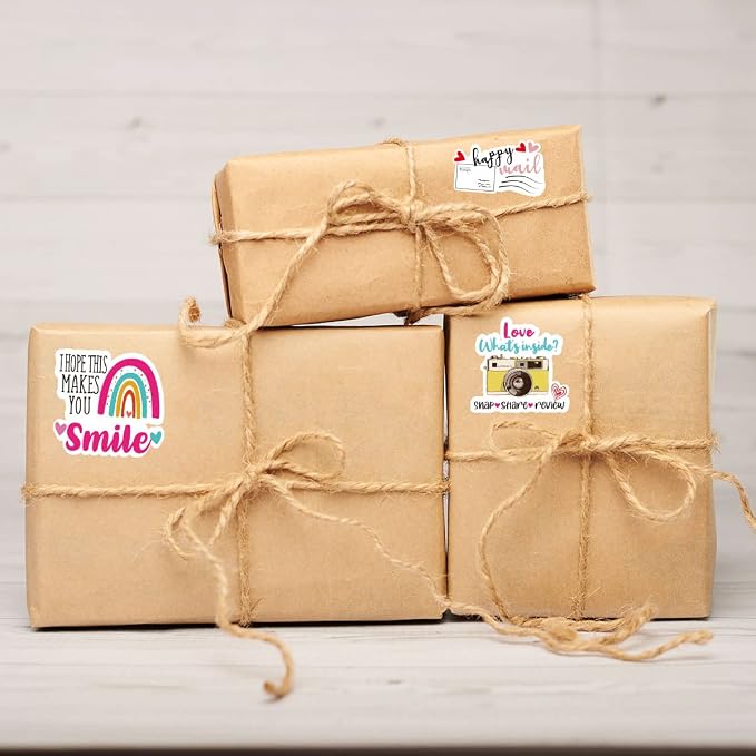 I Hope This Makes You Smile Stickers,Cute Smile Small Business Sticker for Mail Envelopes Package Packing 500 Labels Per Roll