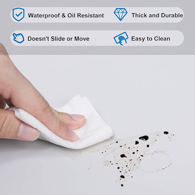 LONGFITE Extra Large Table Desk Mat Thick Silicone Place Mats Non Skid and Heatproof for Pastry Dough Rolling, Kids Craft Counter Top Protector (31.5 x15.7 inch)