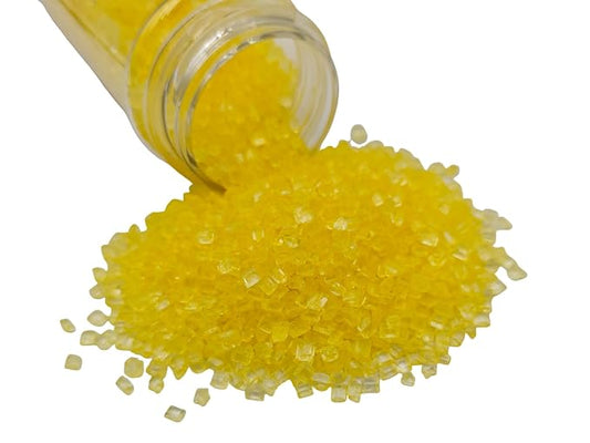 Edible Decorative 5 Ounce Coarse Crunchy Large-grained Yellow Sanding Sugar Sprinkles for Baking, Sparkling Crystals for Cakes, Cookies, Cupcakes, Ice Cream Topping and Rimming Sugar