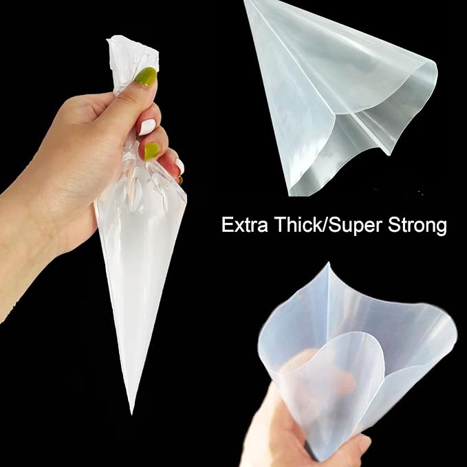 Piping Bags Disposable-100Pcs 16Inch Pastry Bags for Royal Icing and Cake Decorating-Thickened,Non-slip for all Your Frosting Piping Needs,Cakance