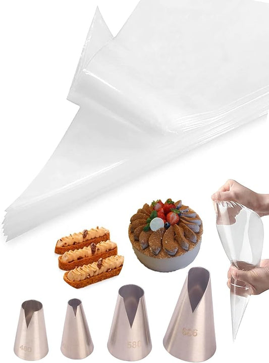 St. Honore Piping Tips with Bags - Create Stunning V Wave Designs and Decorate with Ease