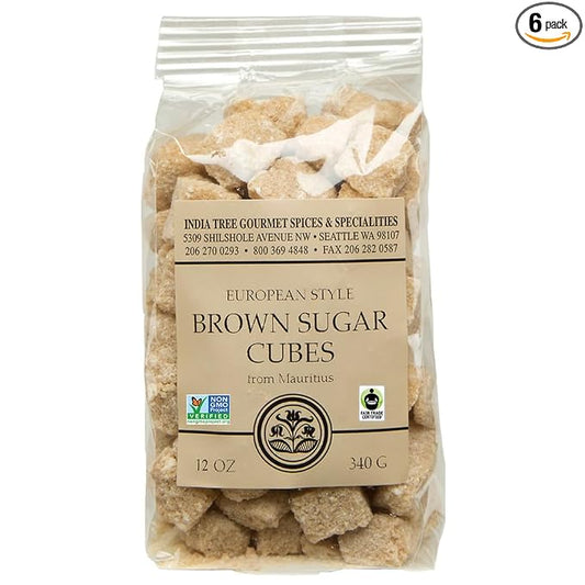 Pure Brown Sugar Cubes, All-Natural Gourmet Sweetener for Coffee, Tea, and Baking, 12 Oz Bag (Pack of 1)