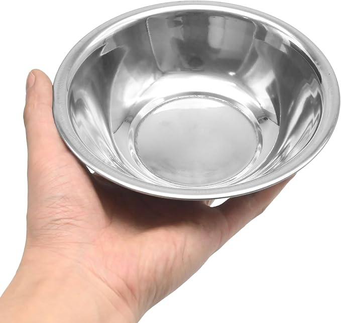 10 PCS Small Stainless Steel Bowls, 3/4 Quart Prep Bowls with Flat Base, 6 1/2 Inch Wide Metal Bowl for Kitchen Prep Cooking Baking Serving Mixing Cereal