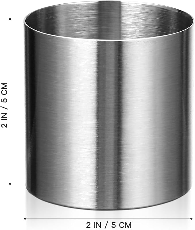 OUNONA 1.97 Inch Round Biscuit Cutter, Stainless Steel Mini Cake Mold Cookies Donut Cutter, Professional Baking Dough Tools, Pastry Ring Mold for DIY Desserts, Biscuits, Mousse, Donuts, Muffins
