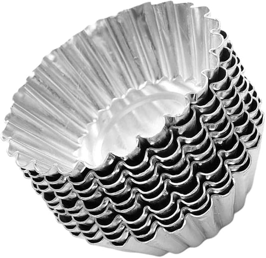 40pcs Nonstick Tinplate Egg Tart Molds for Baking Cupcakes Pies Custards Muffins and Cookies Metal Fluted Baking Cups for Even Heat Conductivity and Easy Release