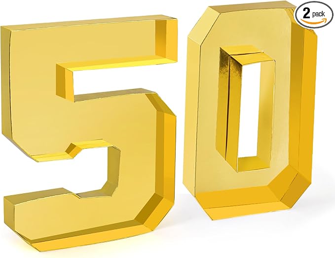 Cardboard Number for Charcuterie 50 Set Fillable Tray 10.2'' Gold Charcuterie Paper Box for 50th Birthday Anniversary Party Decorations Chocolate Candy Cupcake Container