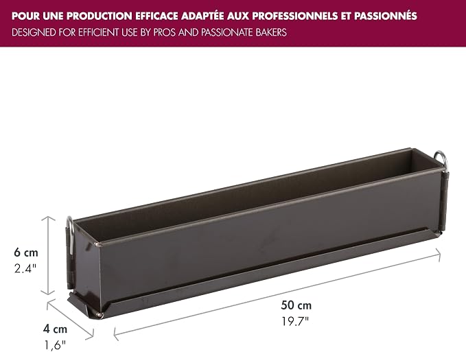 Gobel Mini Loaf Pan/Pate Mold – Non-Stick – Removable Bottom – Professional Terrine Pan – 19 5/8" x 2 3/8"