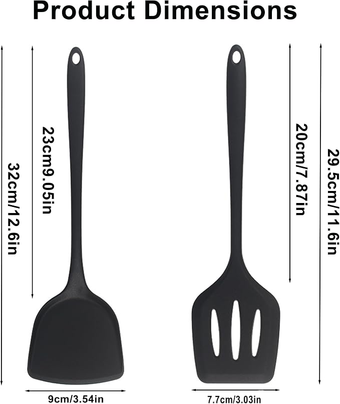 2 Pcs Silicone Spatula,Food Grade Rubber Spatula, Spatulas Silicone Heat Resistant, Used for Baking, Cooking, non Stick, Dishwasher Safe, BPA Free