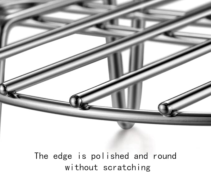 4.9" Round Cooking Rack Versatile Stainless Steel Grid Grill Steamer Rack, Fits Air Fryer Pot Pressure Cooker Canning