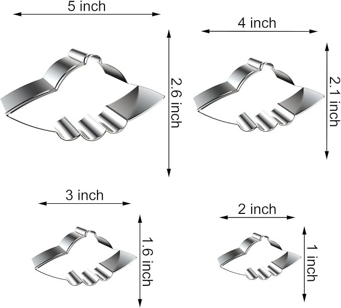 UFO Cookie Cutter Set - 5 inch, 4 inch, 3 inch, 2 inch - 4 Piece Universe Outer Space Spaceship Cookie Cutters Shapes Molds - Stainless Steel