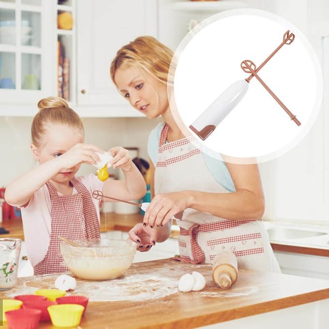 Mini Electric Handheld Mixer with Extended Handle for Milk Powder and Drinks Detachable Design for Easy Cleaning Portable Kitchen Mixing Tool (white)