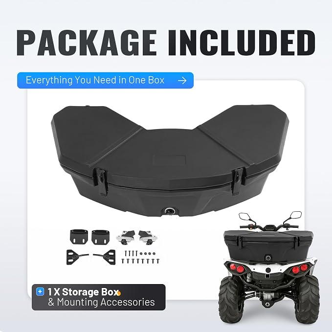 ECOTRIC Rear Storage Cooler Box Compatible with Can-Am Maverick X3 Turbo, Renegade, Outlander Max 2013-2024 Replacement for 715004778 Rear Rack Cargo 30L Box Black