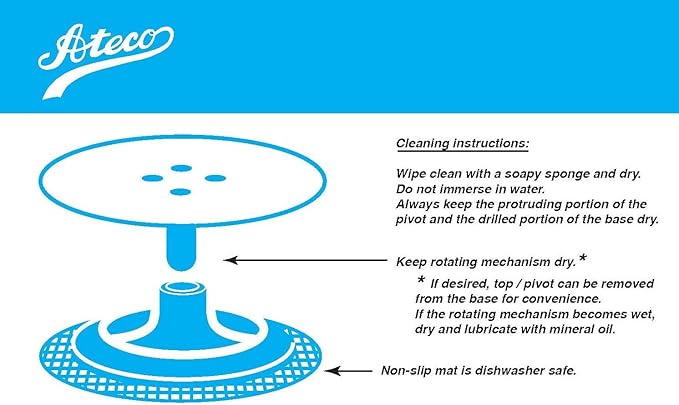 Ateco Cast Iron and Non-Slip Pad Cake Stand, 12 inch, White