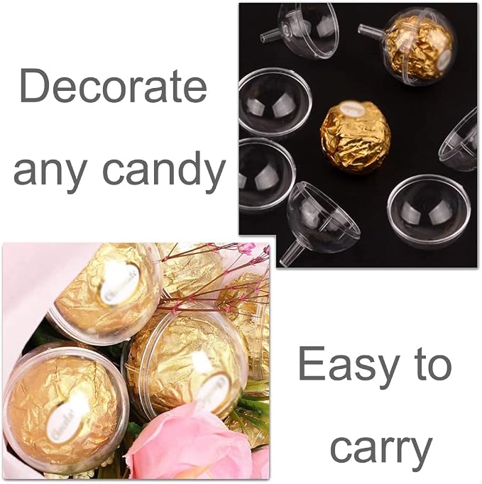 30 Pcs Chocolate Box Holders Clear Plastic Cupcake Cover Party Supplies for Packaging Candy and Chocolate
