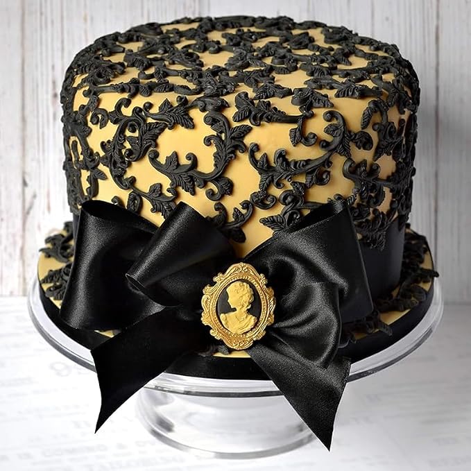 Baroque Fondant Mold European Relief Scroll Silicone Molds Vine Grass Cake Border Decoration Mold For Cake Decoration Cupcake Topper Chocolate Candy Polymer Clay Gum Paste