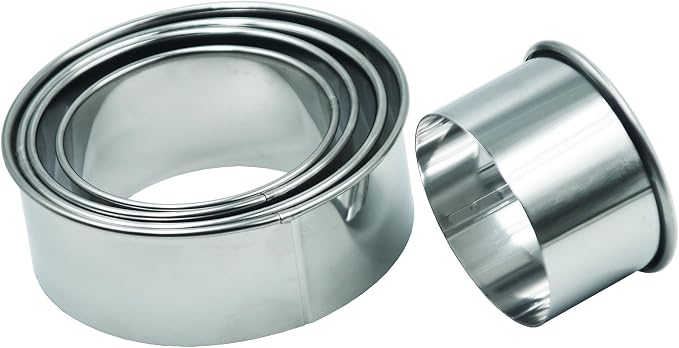 Round Biscuit Cookie Cutters Set,5 PCS Stainless Steel Circle Molds for Pastries Doughs Doughnuts