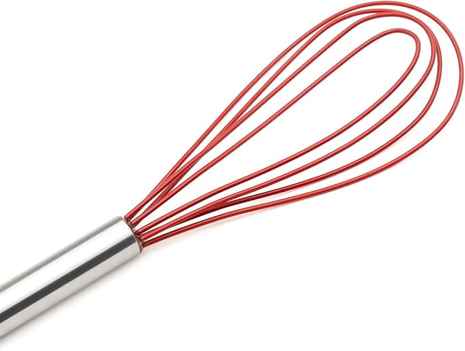 Cuisipro 10-Inch Silicone Flat Whisk, Red