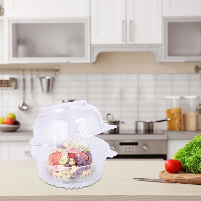 jumbo muffin containers,clear dessert cups.(plus thick type) 100pc | clear plastic Cupcake Containers, extra large Muffin Containers,can also hold Sandwich, burgers,(5.3 * 3.7in,100 pc(plus))