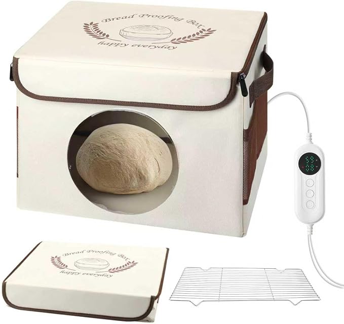 Foldable Proofing Box for Sourdough Bread Baking,Bread Proofers with Temperature Timer Controller (86-113℉),Space-Saving Bread Proofing Box,Dough Proofer with Metal Rack,Warmer for Sourdough Starter