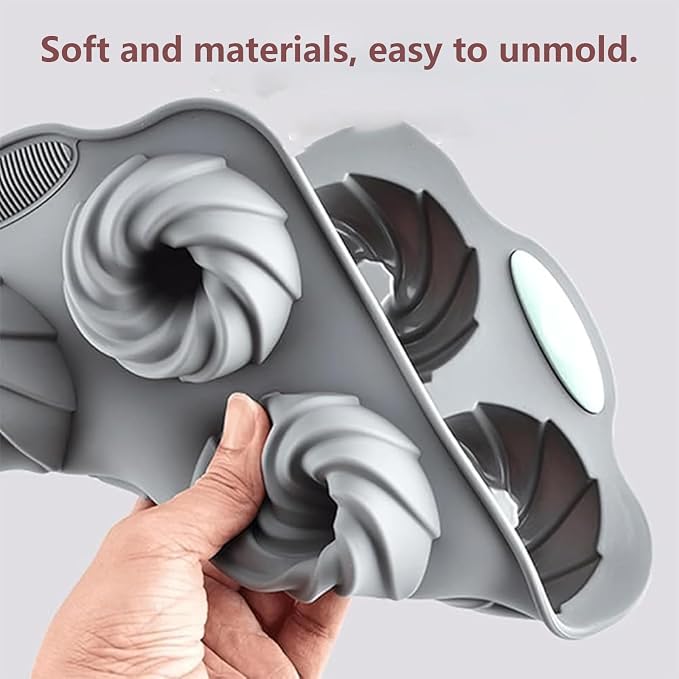 Wreath Ice Mold, Silicone Wreath Ice Cube Tray and Snowflake Mold Set, Flexible Silicone Mold for Wreath Ice Cubes Donuts, Soap & Chocolate, Easy Release (E)