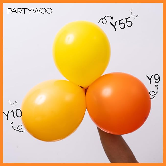 PartyWoo Tangerine Orange Balloons, 100 pcs Dark Different Sizes Pack of 36 Inch 18 Inch 12 Inch 10 Inch 5 Inch Deep for Balloon Garland as Party Decorations, Orange-Y9