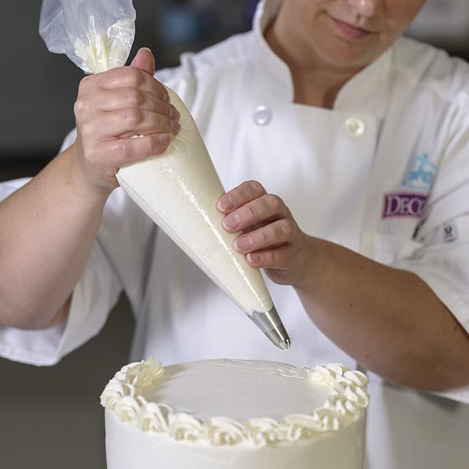 Hygo 25" Disposable Pastry Bag, Grip-Tight Outer Piping Bag, Hot and Cold, 25 inch, Transparent, 80 Pack, Clear